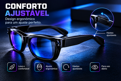 AuraLens AI™ Pro Vision — Óculos com Câmara HD Integrada