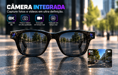 AuraLens AI™ Pro Vision — Óculos com Câmara HD Integrada